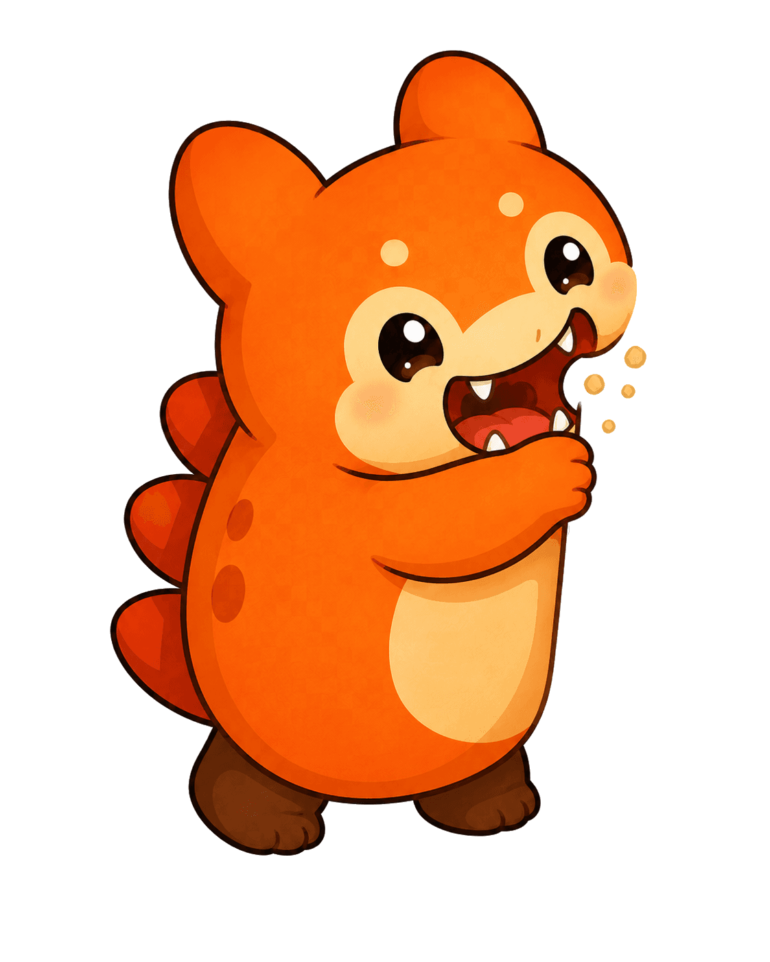 Chompie, the ChompIt mascot, chomping a savings receipt